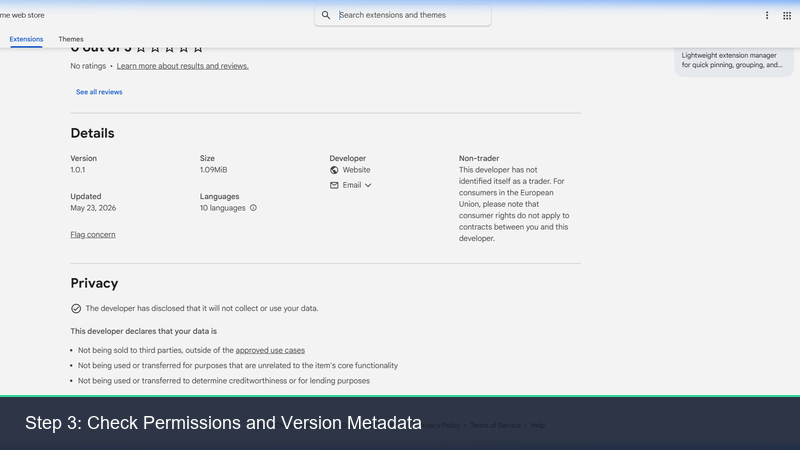 Check Permissions and Version Metadata