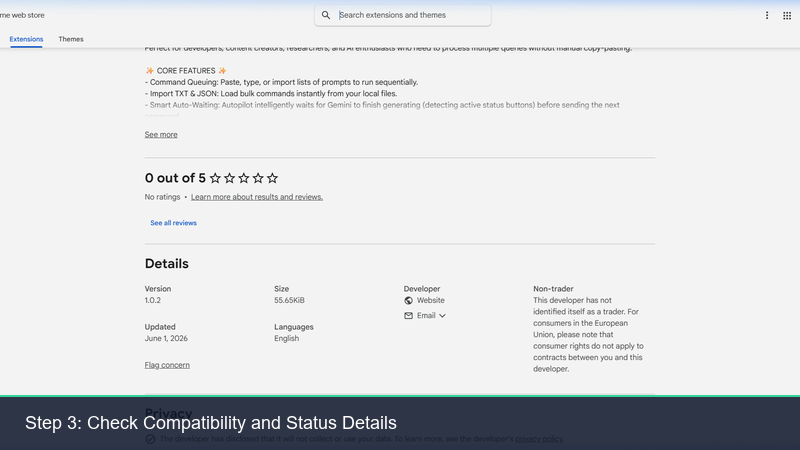 Confirm Compatibility and Status Details