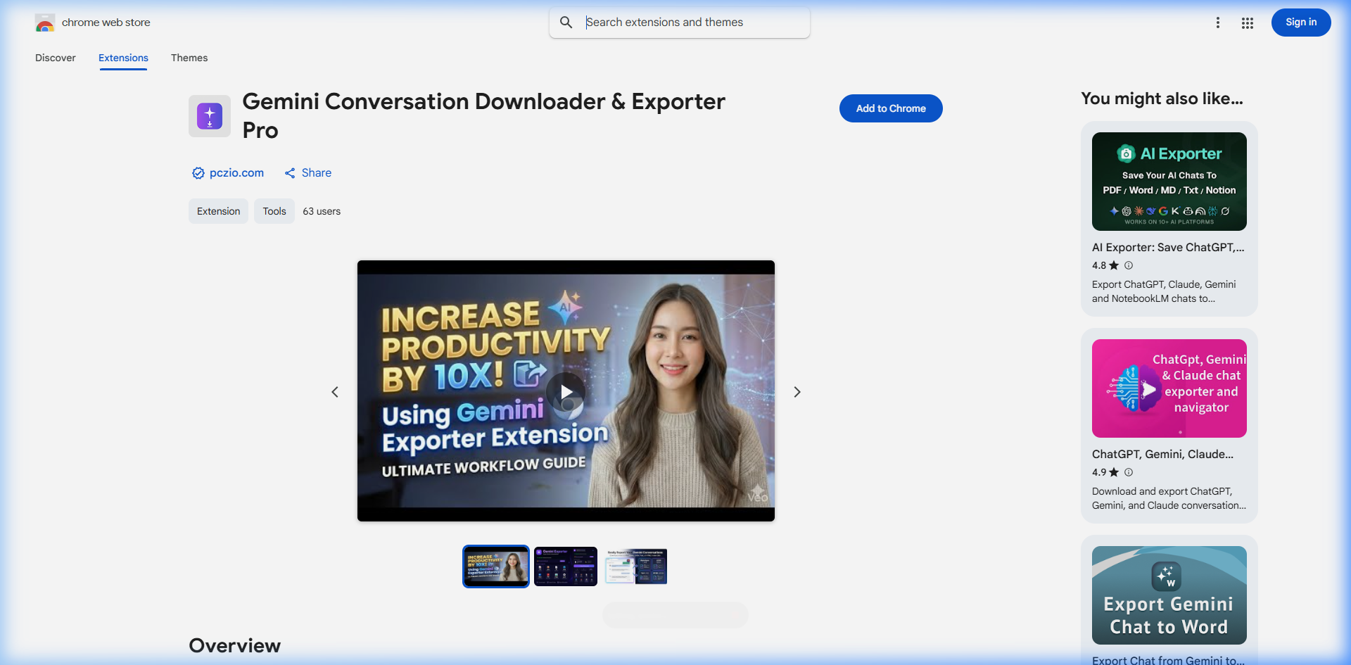 Chrome Web Store Page